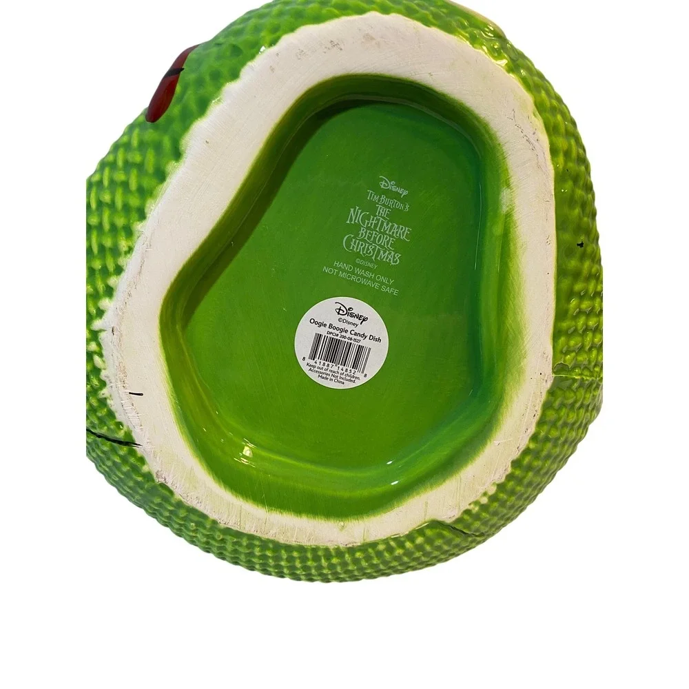 Disney Nightmare Before Christmas Oogie Boogie Ceramic Candy Dish Green 11 Inch‎